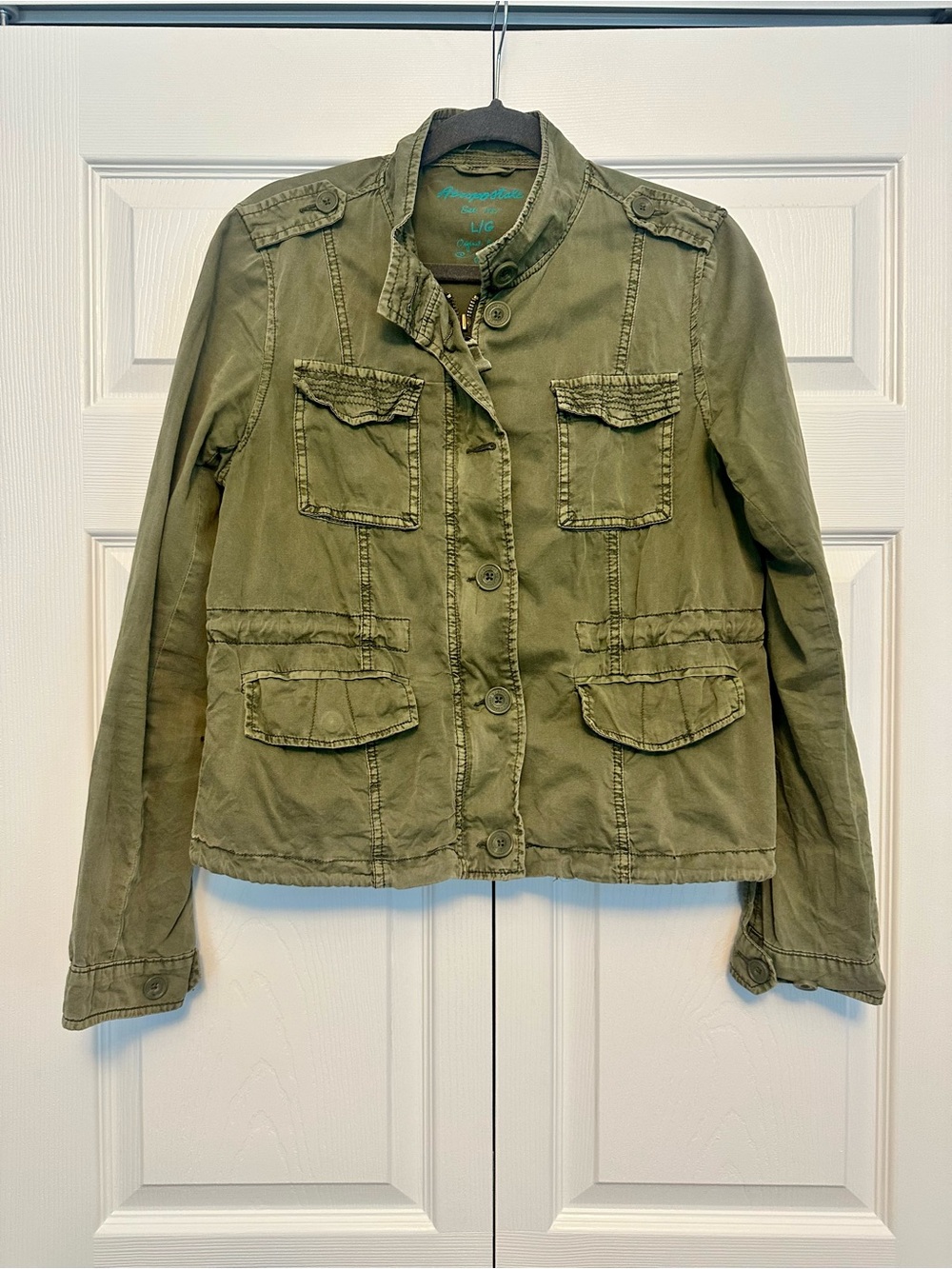 Aeropostale Olive Utility Jacket with Button Front